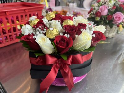 Caja de corazon con ferrero