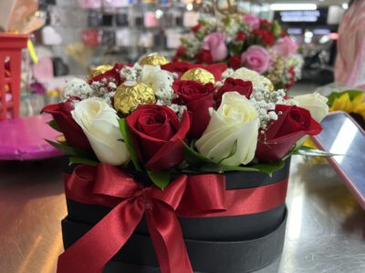 Caja de corazon con ferrero